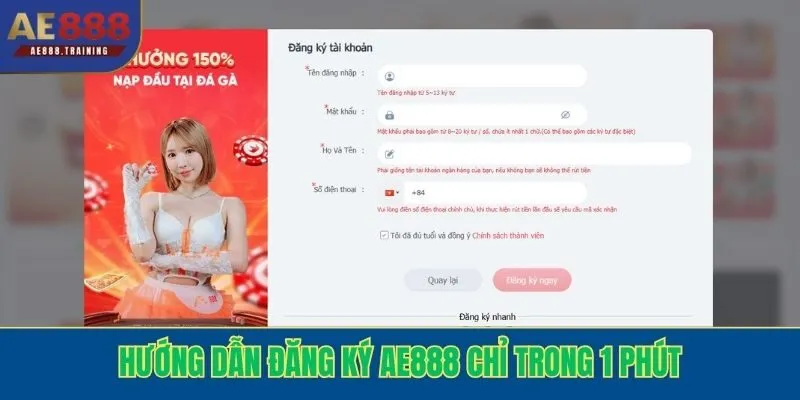 Hướng dẫn đăng ký AE888 chỉ trong 1 phút